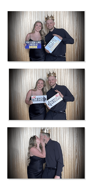 photo strip of a happy couple