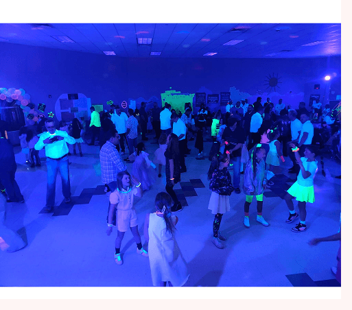 A party under black lights