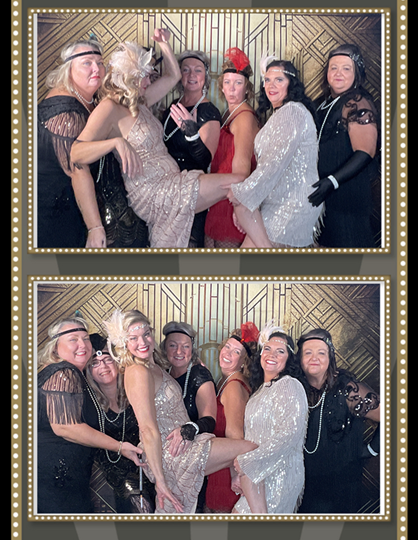 photo strip of people dressed up in 20s clothes