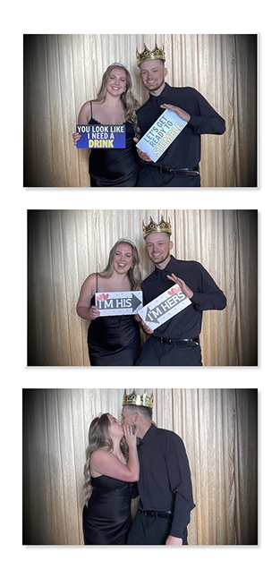 photo strip of a happy couple